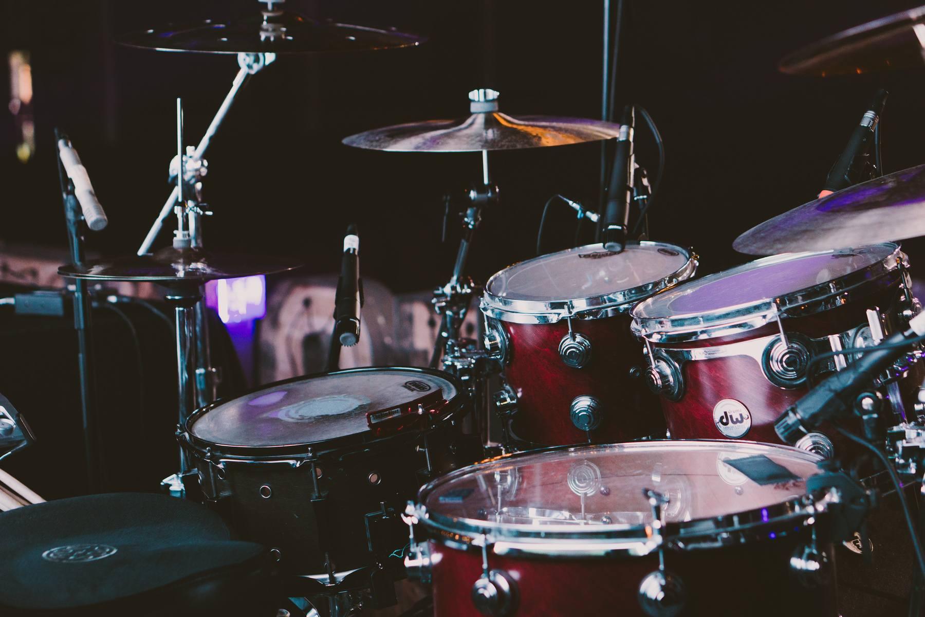 Drum Set in Stage